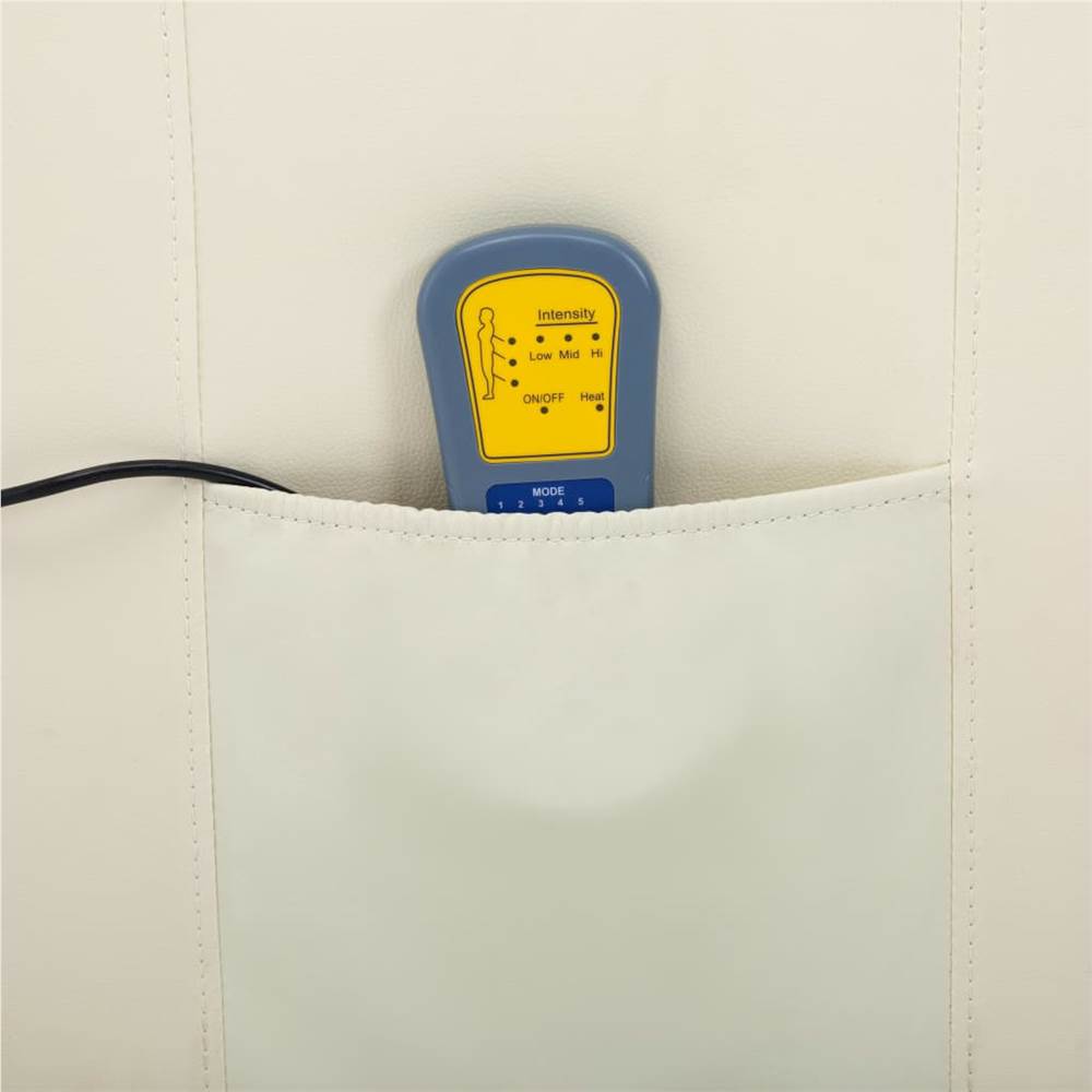 Massage Reclining Chair Cream Faux Leather