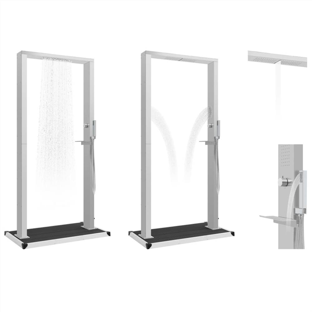 Outdoor Shower with Tray WPC Stainless Steel