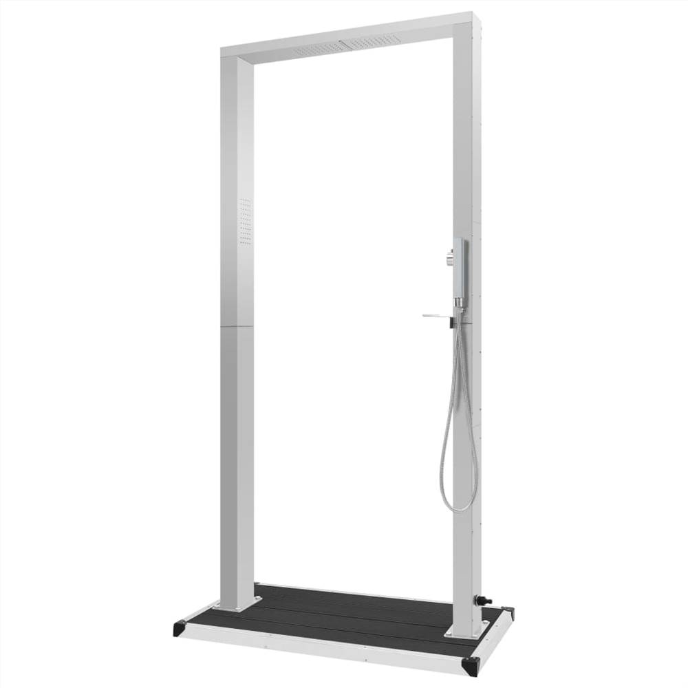 Outdoor Shower with Tray WPC Stainless Steel