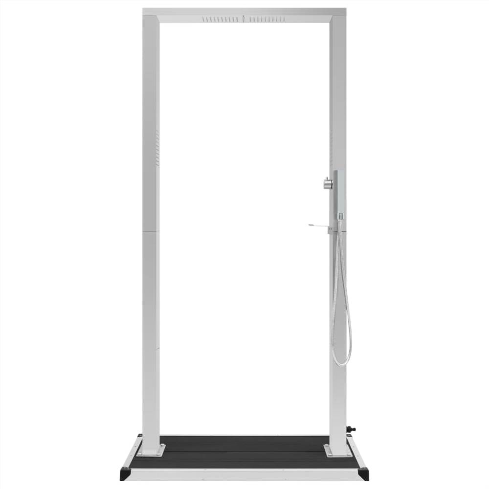 Outdoor Shower with Tray WPC Stainless Steel