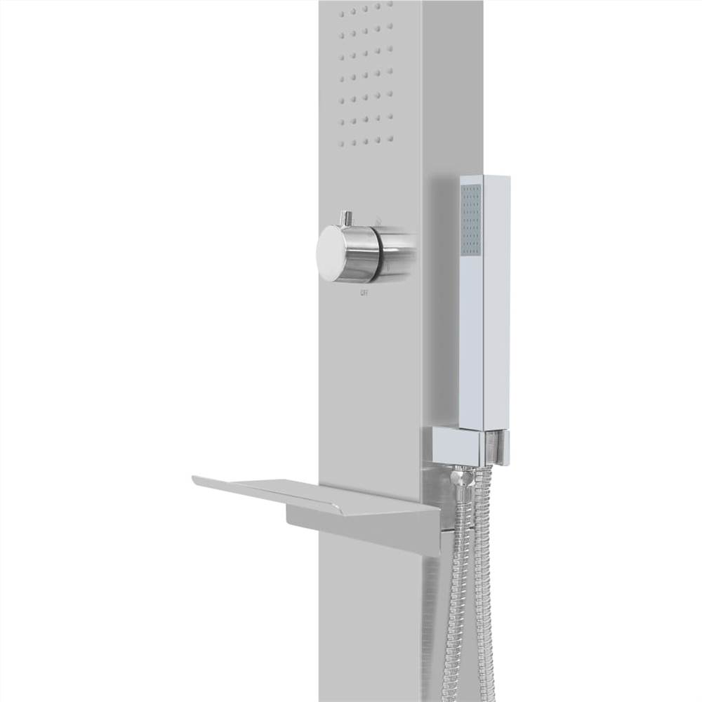 Outdoor Shower with Tray WPC Stainless Steel