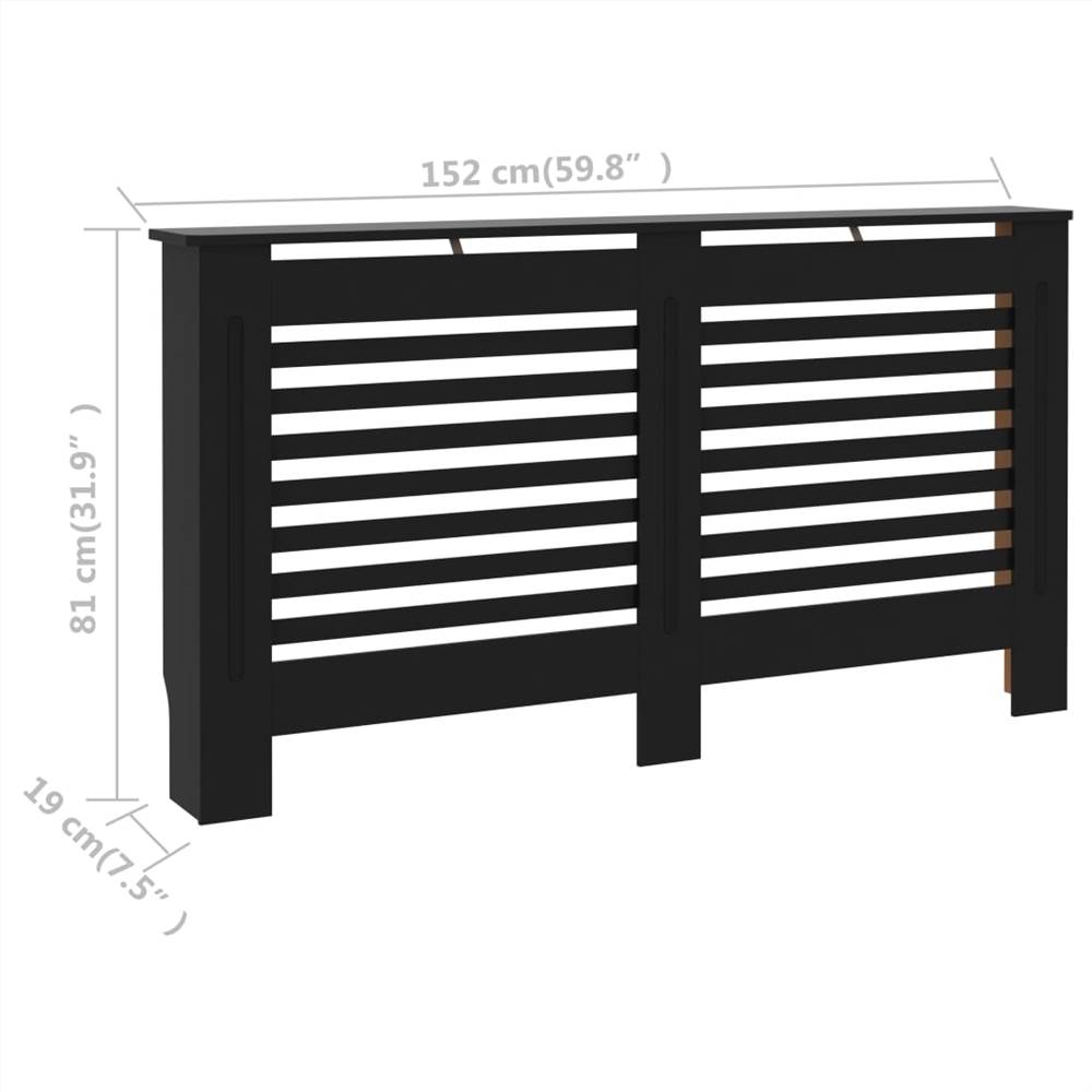 Radiator Cover Black 152x19x81 cm MDF