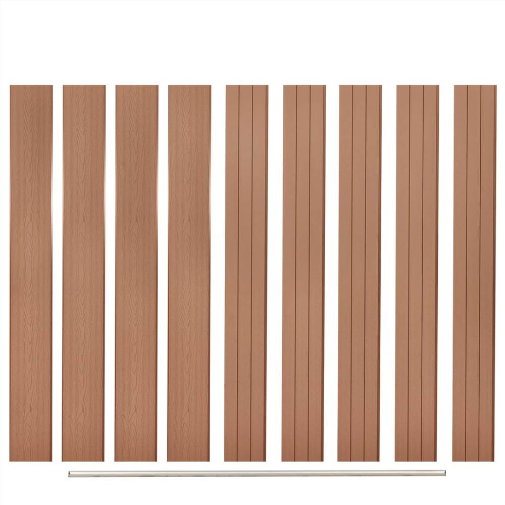 

Replacement Fence Boards 9 pcs WPC 170 cm Brown