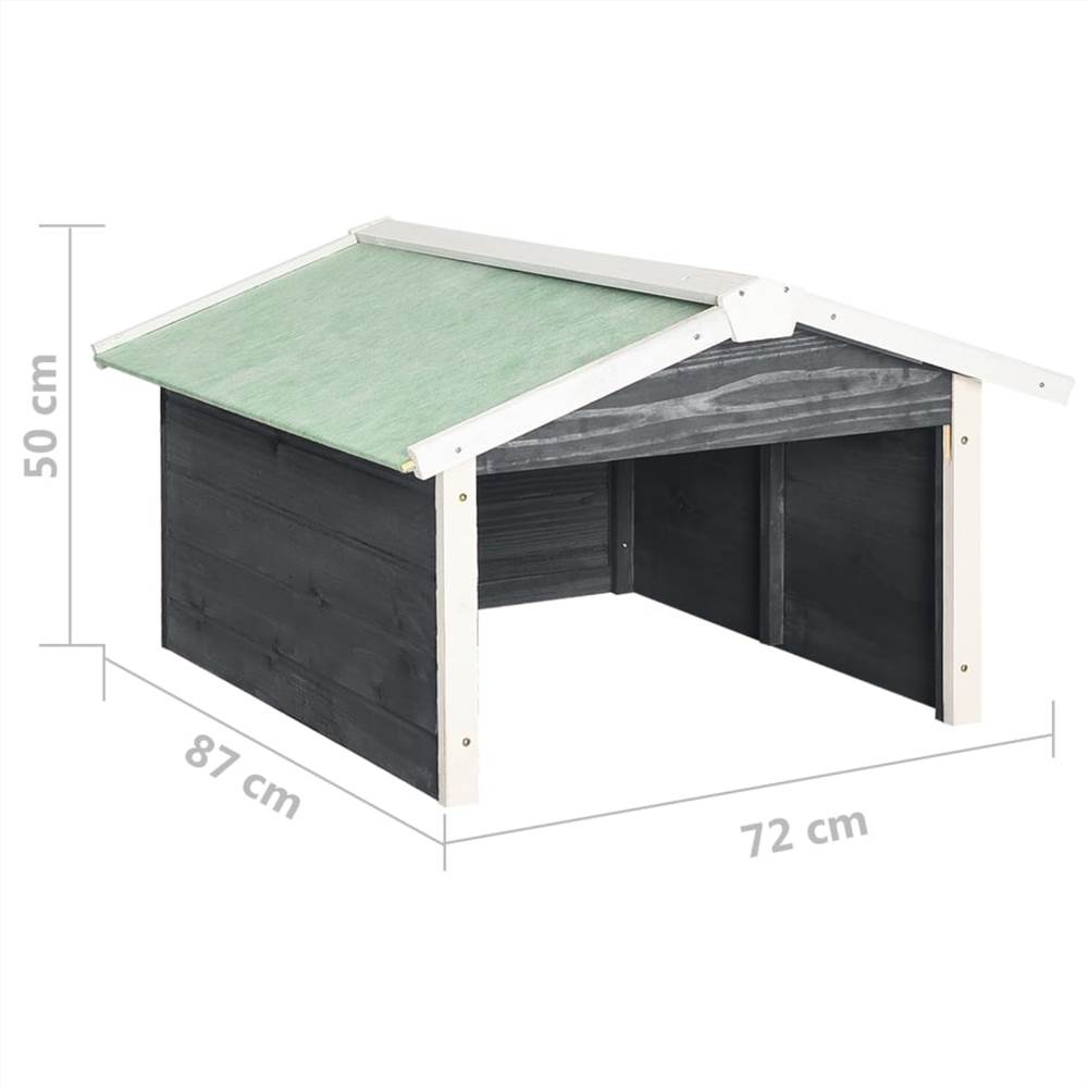 Robotic Lawn Mower Garage 72x87x50 cm Grey and White Firwood