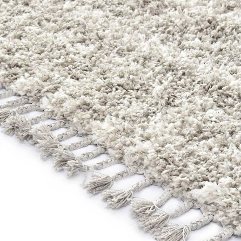 Rug Berber Shaggy PP Sand and Beige 140x200 cm