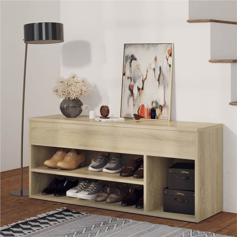 Shoe Bench Sonoma Oak 105x30x45 cm Chipboard, Other  - buy with discount