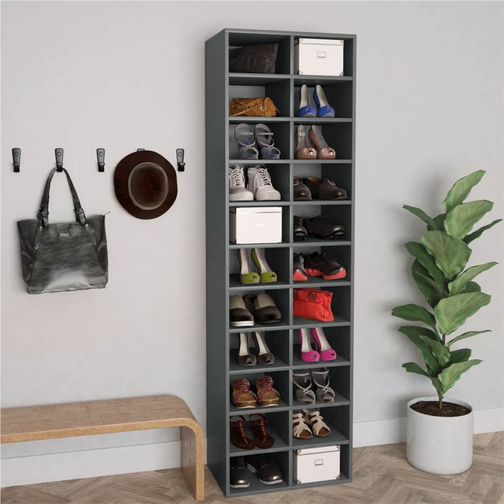 

Shoe Cabinet Grey 54x34x183 cm Chipboard