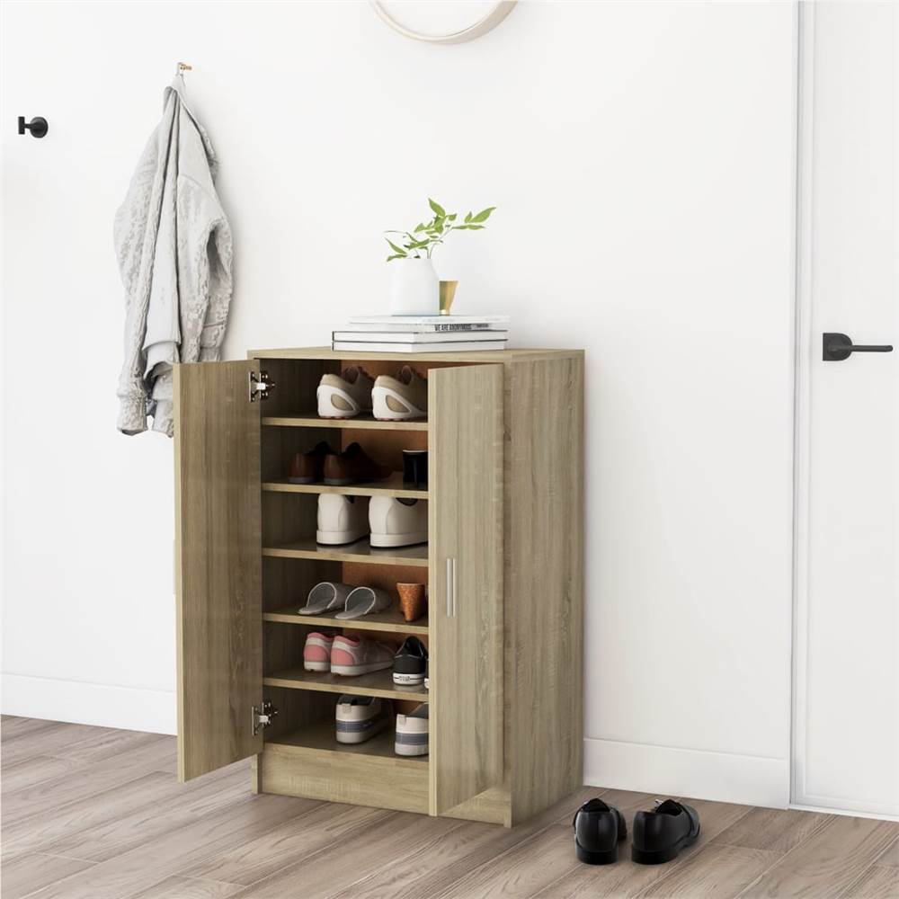 

Shoe Cabinet Sonoma Oak 60x35x92 cm Chipboard