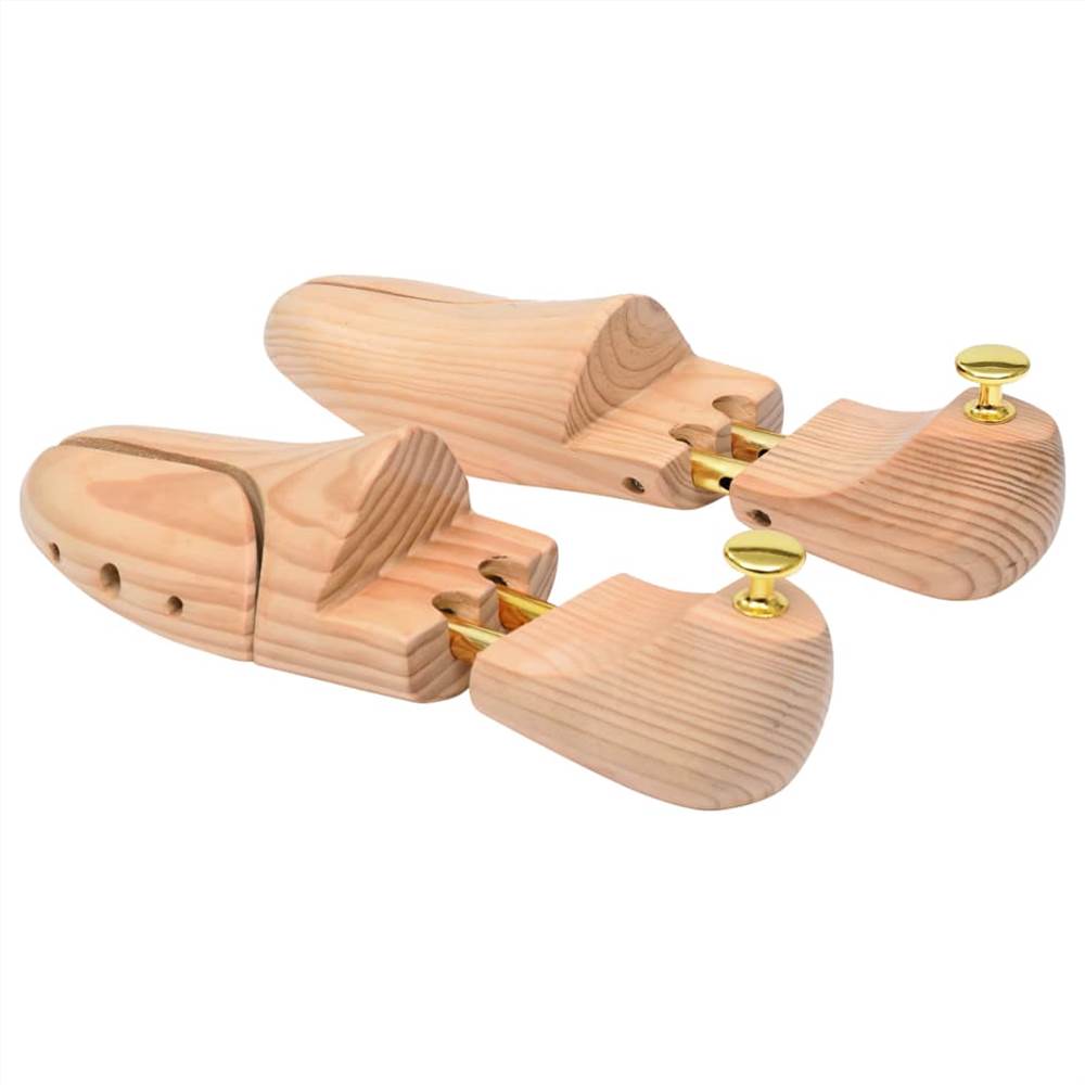vidaXL Solid Pine Wood Shoe Trees 5 Pairs Size 38-39 Wooden Shoe Shape Holder 