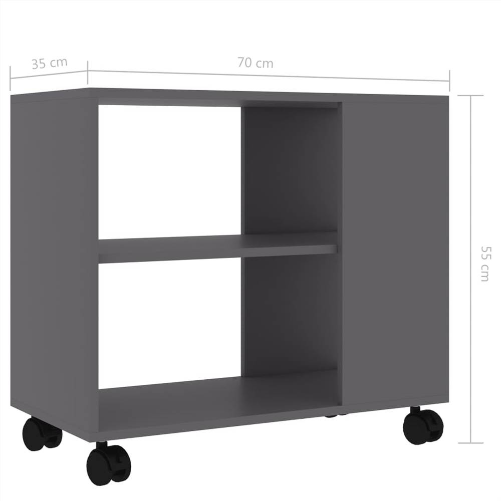 Side Table Grey 70x35x55 cm Chipboard