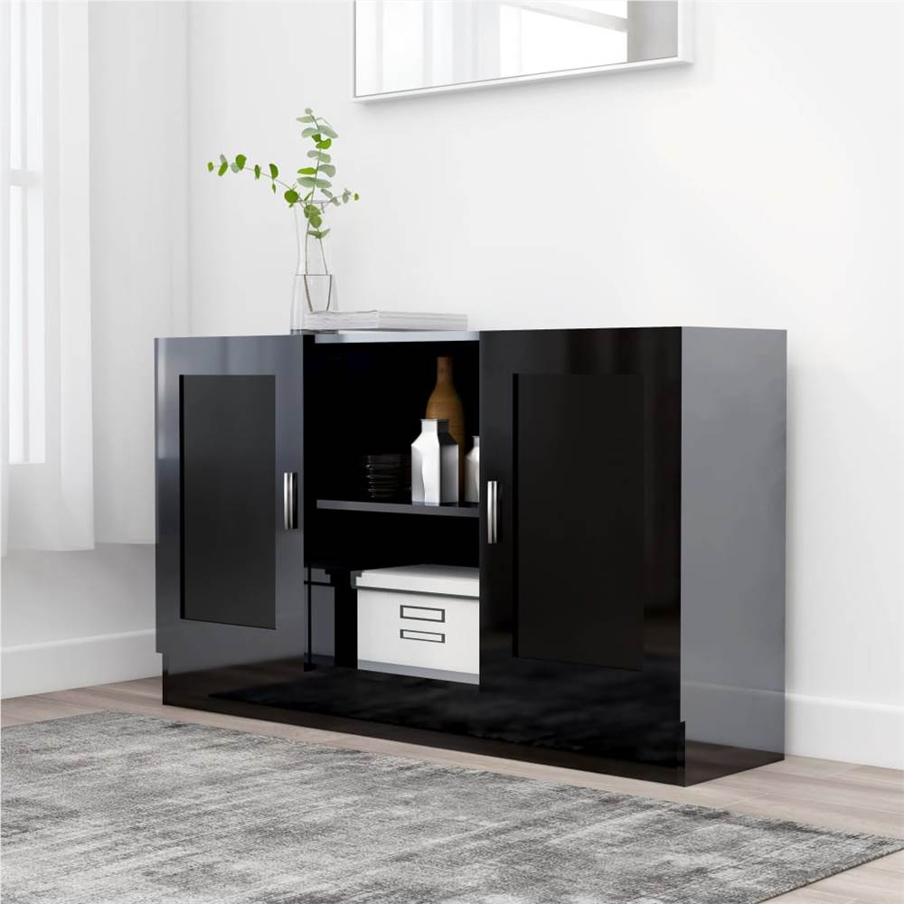 

Sideboard High Gloss Black 120x30.5x70 cm Chipboard