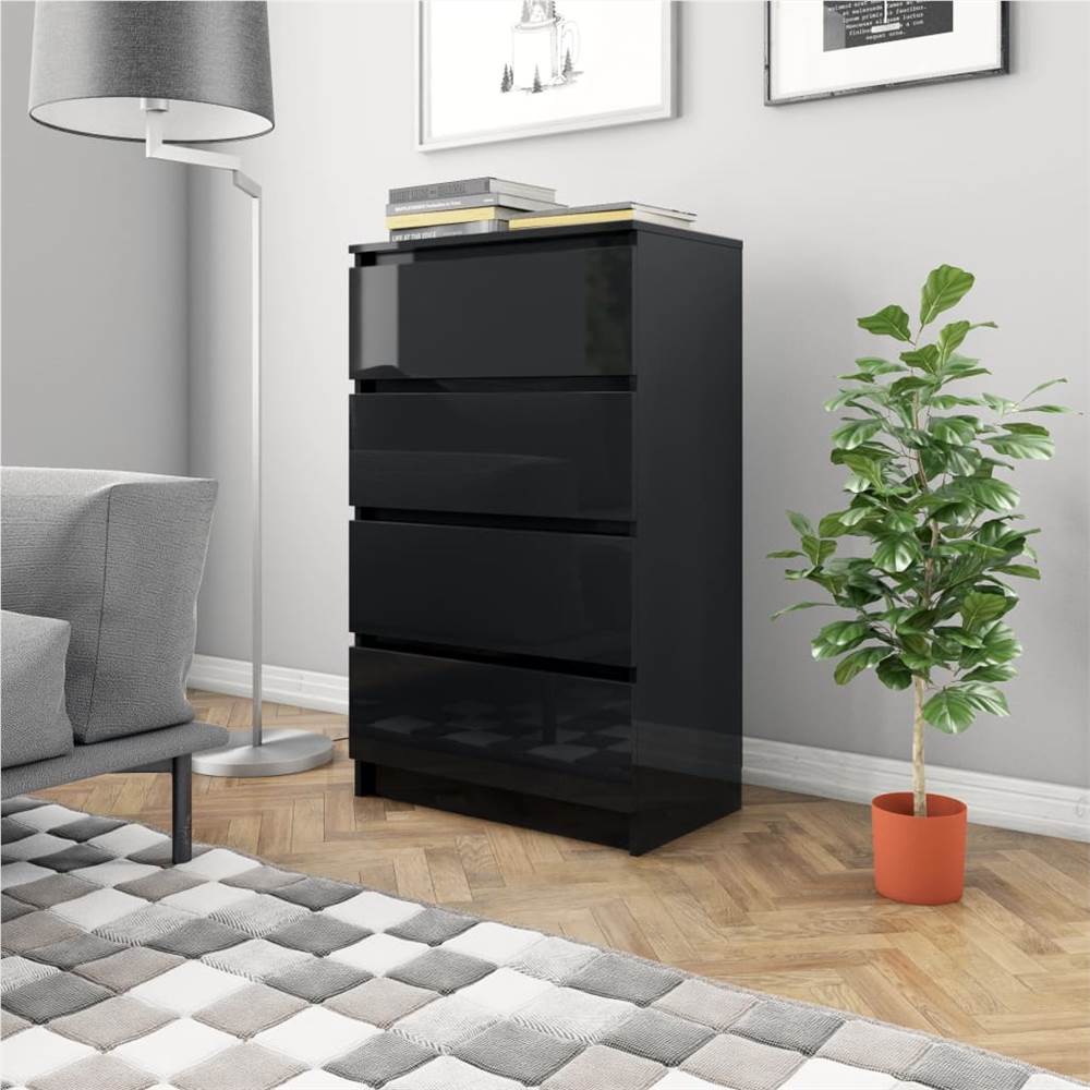

Sideboard High Gloss Black 60x35x98.5 cm Chipboard