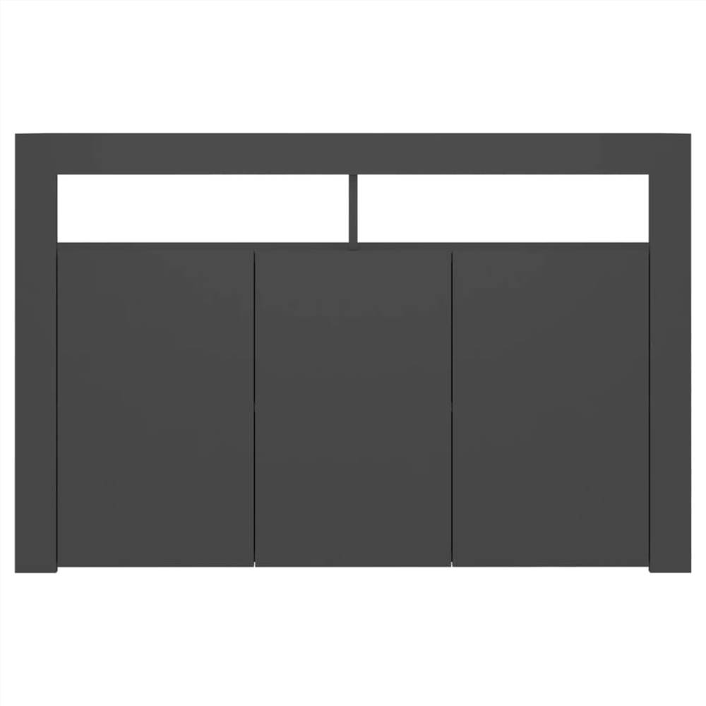Sideboard with LED Lights Grey 115.5x30x75 cm