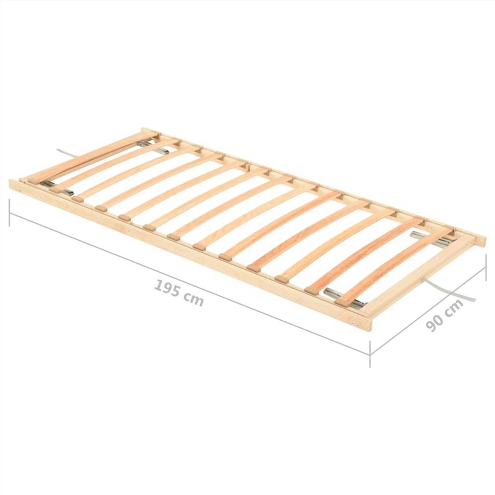 Slatted Bed Base with 13 Slats Adjustable Head & Foot 90x200 cm