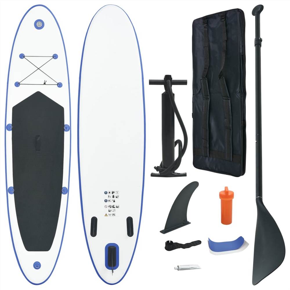 Stand Up Paddle Board Set SUP Tavola da surf gonfiabile blu e bianca