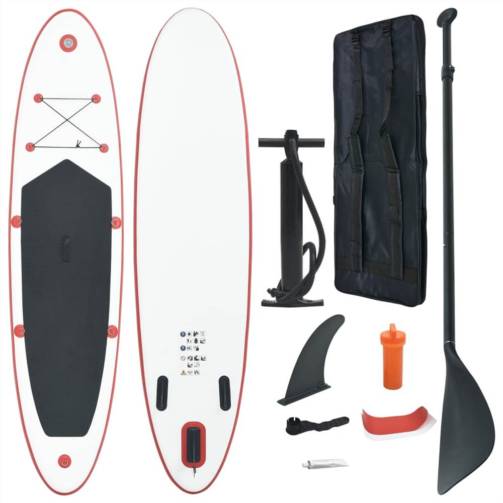 Stand Up Paddle Board Set SUP Tavola da surf gonfiabile rossa e bianca