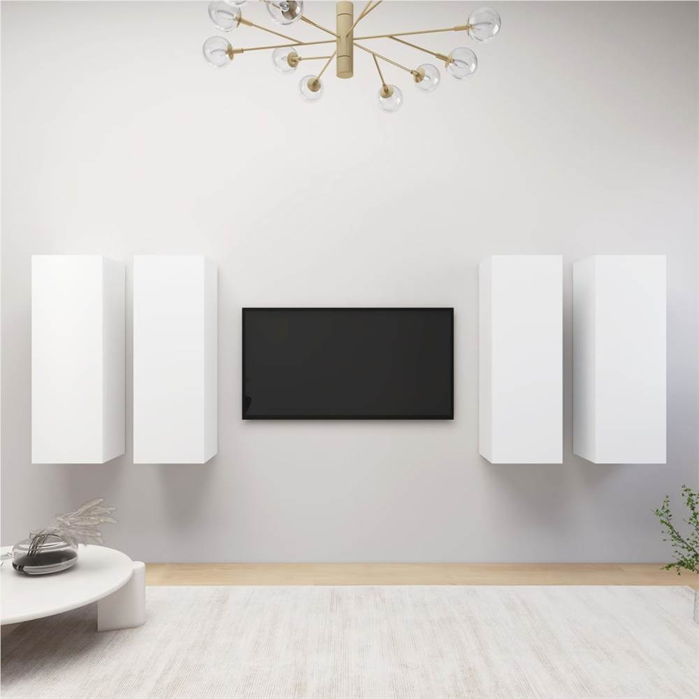 

TV Cabinets 4 pcs White 30.5x30x90 cm Chipboard