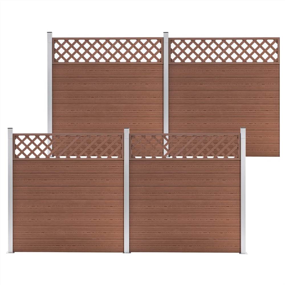 

WPC Fence Set 4 Square 699x185 Brown