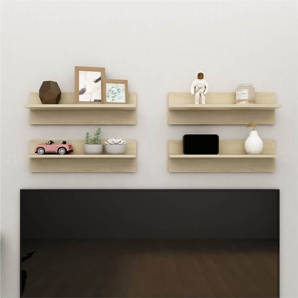 

Wall Shelves 4 pcs Sonoma Oak 60x11.5x18 cm Chipboard