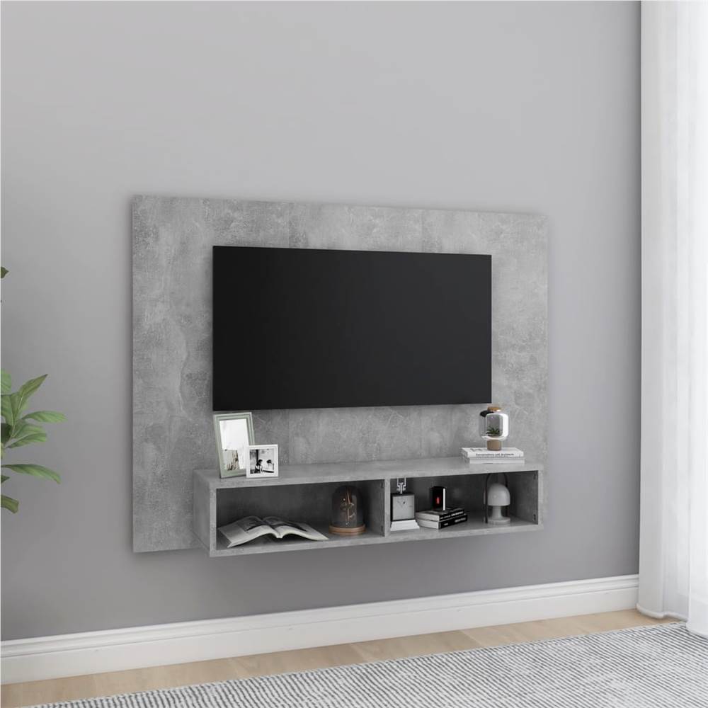 

Wall TV Cabinet Concrete Grey 120x23.5x90 cm Chipboard