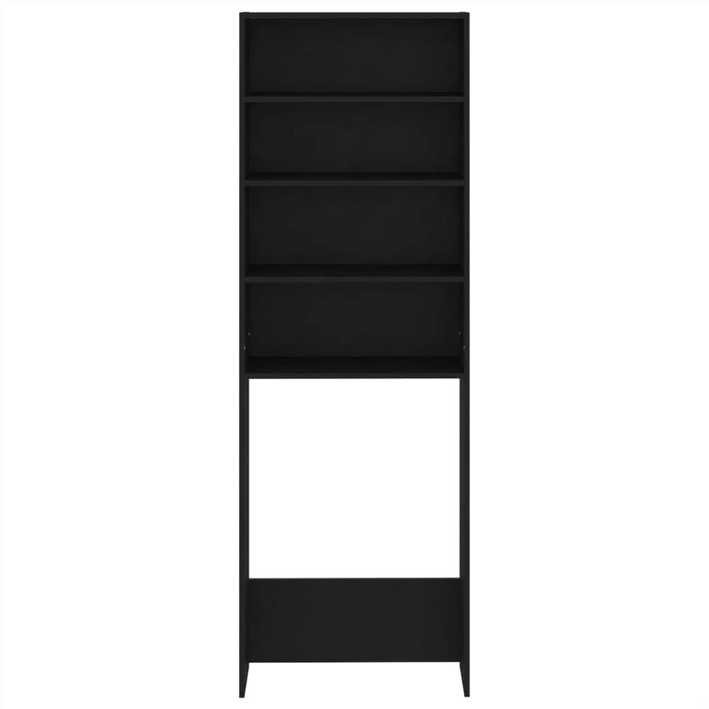 Washing Machine Cabinet Black 64x24x190 cm