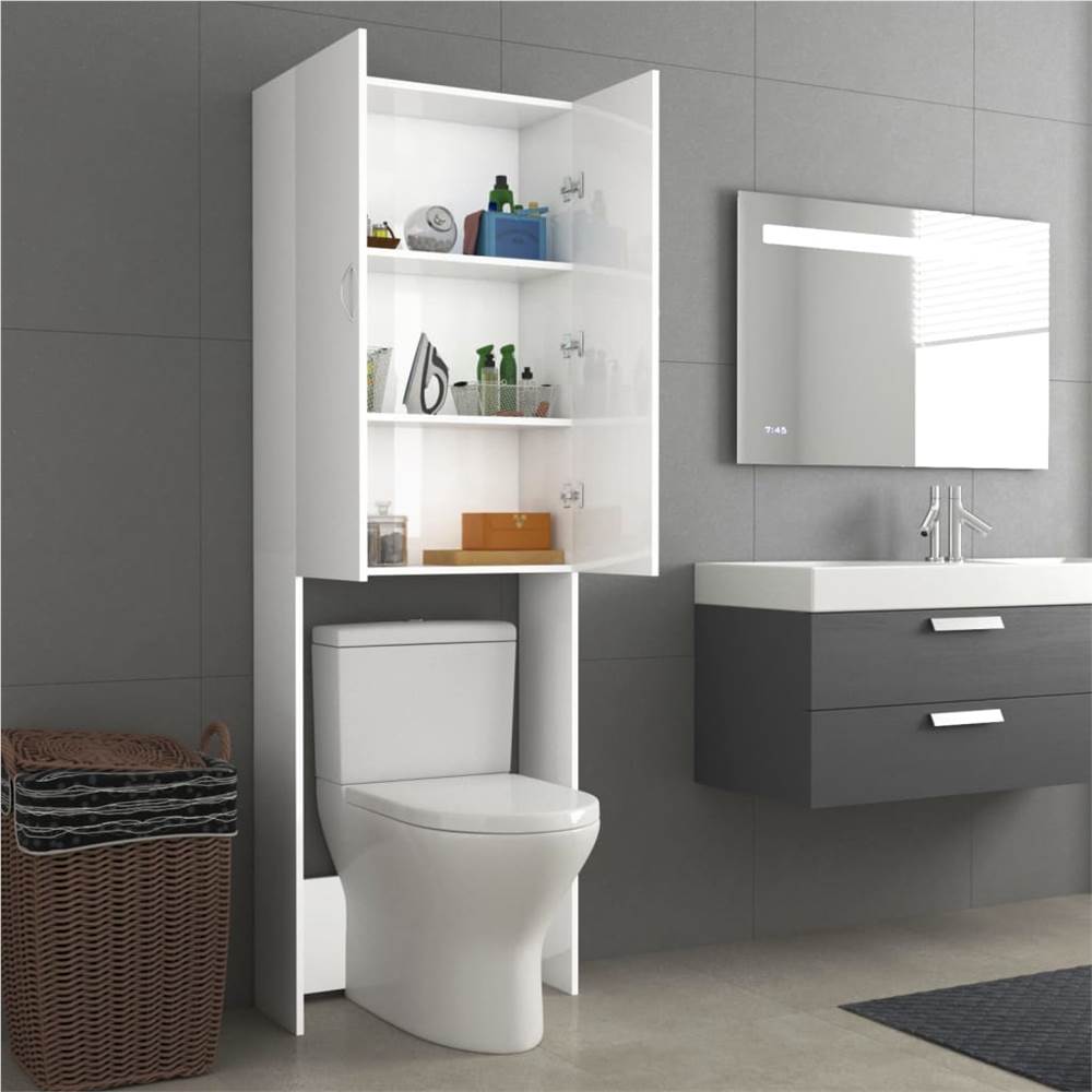 Cheap ๐ฏ Washing Machine Cabinet High Gloss White 64x25.5x190 cm ๐ 18 Washing Machine Cabinet High Gloss White 64x25.5x190 cm