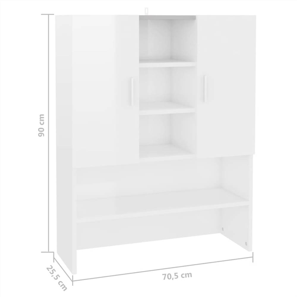 Promo ๐ Washing Machine Cabinet High Gloss White 70.5x25.5x90 cm ๐ฅ 21 Washing Machine Cabinet High Gloss White 70.5x25.5x90 cm