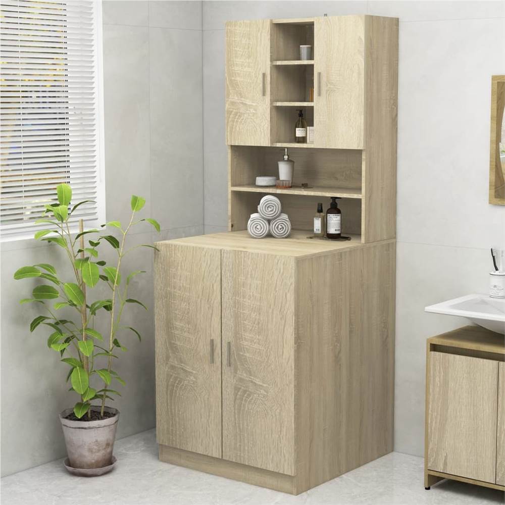 Washing Machine Cabinet Sonoma Oak 70.5x25.5x90 cm