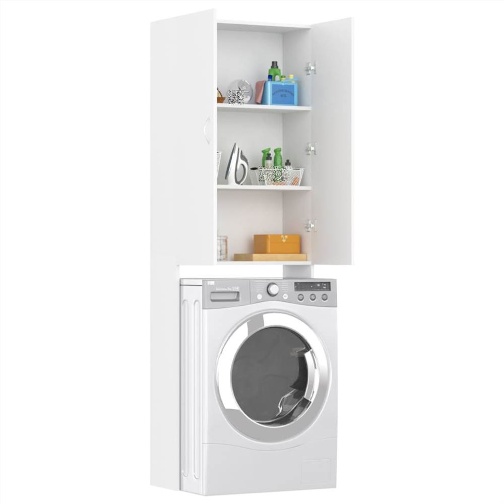 Washing Machine Cabinet White 64x25.5x190 cm
