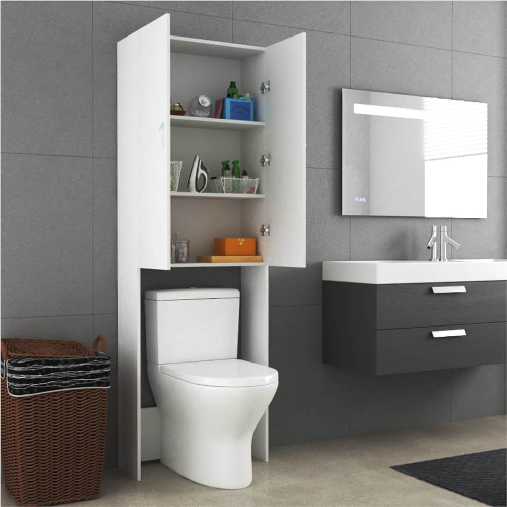 Washing Machine Cabinet White 64x25.5x190 cm