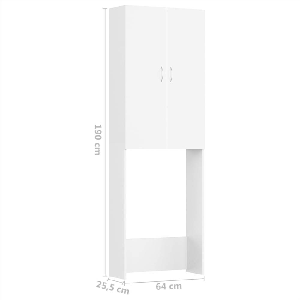 Washing Machine Cabinet White 64x25.5x190 cm