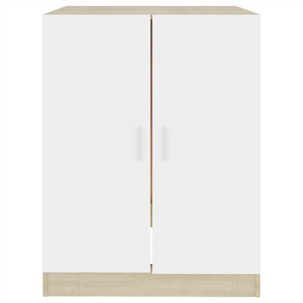Washing Machine Cabinet White and Sonoma Oak 71x71.5x91.5 cm