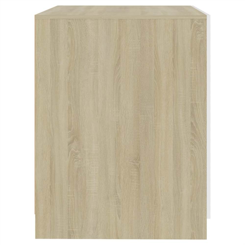 Washing Machine Cabinet White and Sonoma Oak 71x71.5x91.5 cm