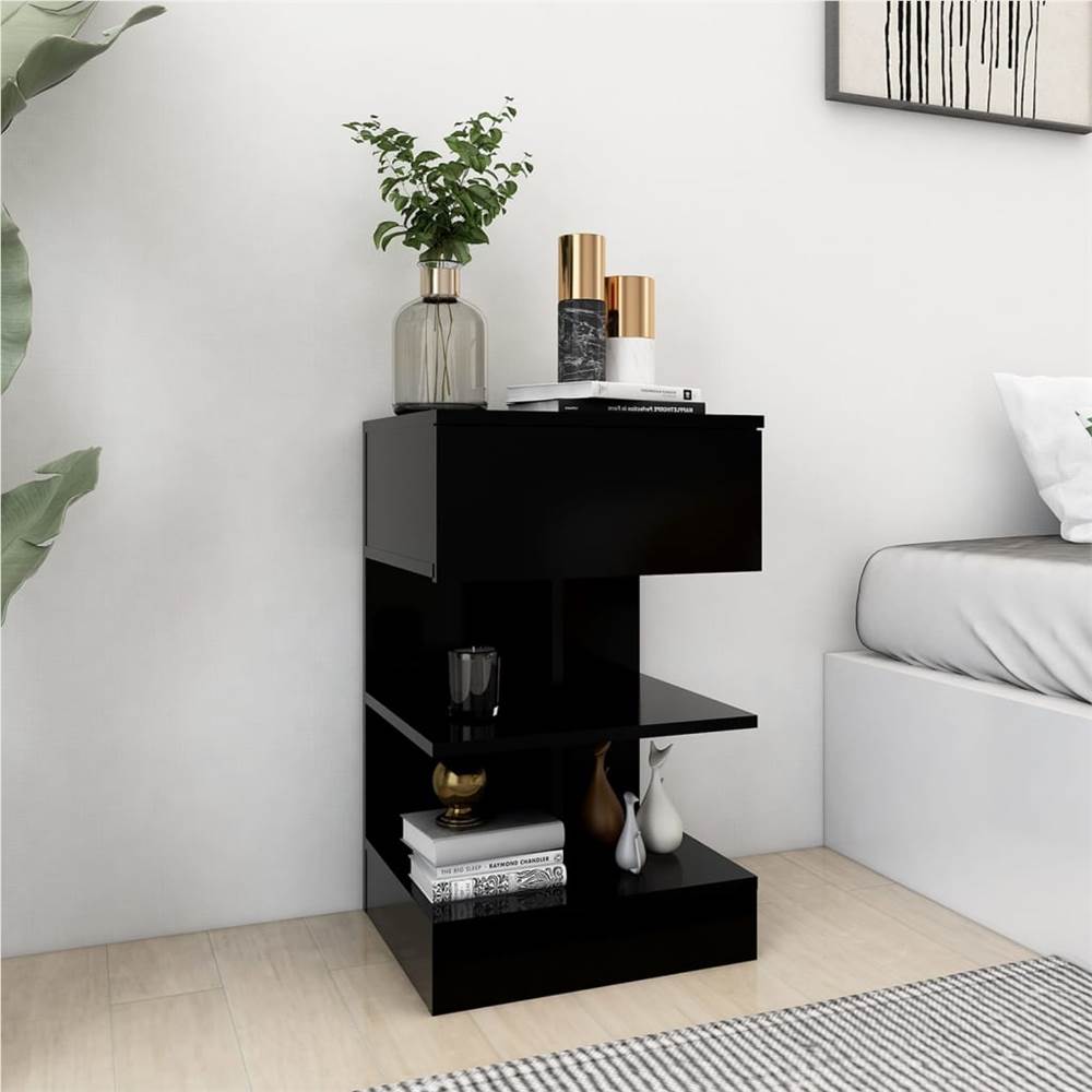 

Bedside Cabinet Black 40x35x65 cm Chipboard