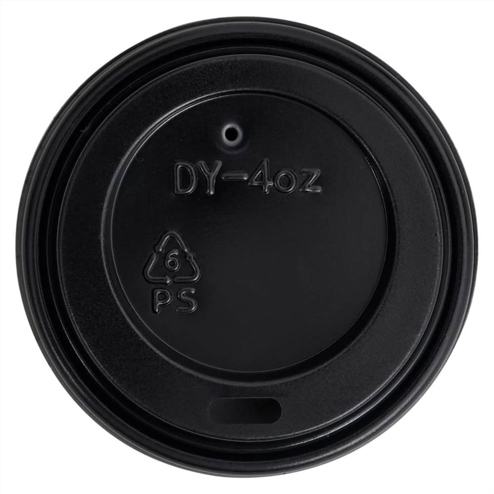 Coffee Paper Cups with Lids 120 ml 1000 pcs Black