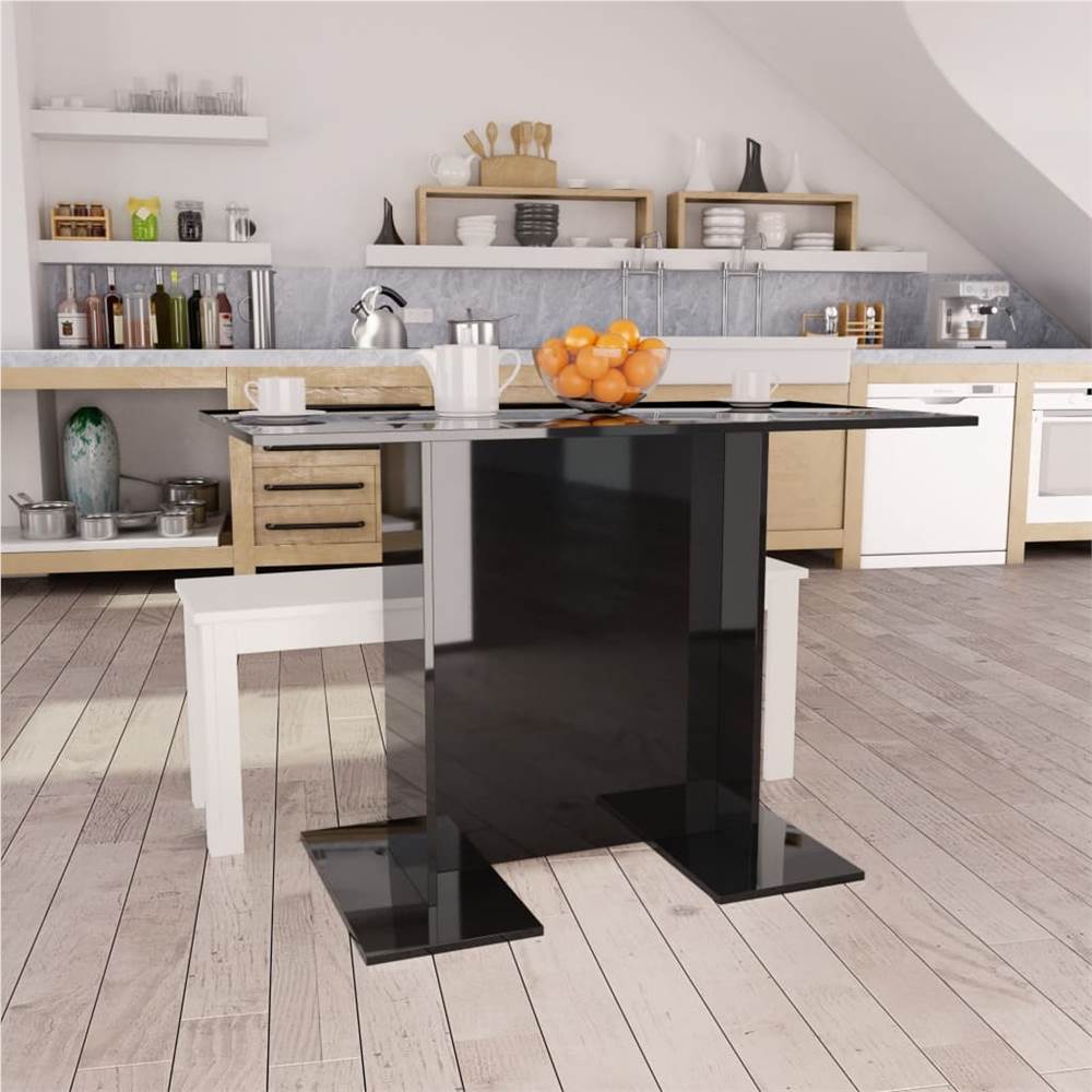 

Dining Table High Gloss Black 110x60x75 cm Chipboard