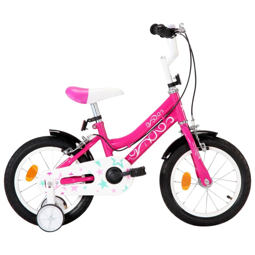 Bicicletta per bambini 14 pollici nera e rosa