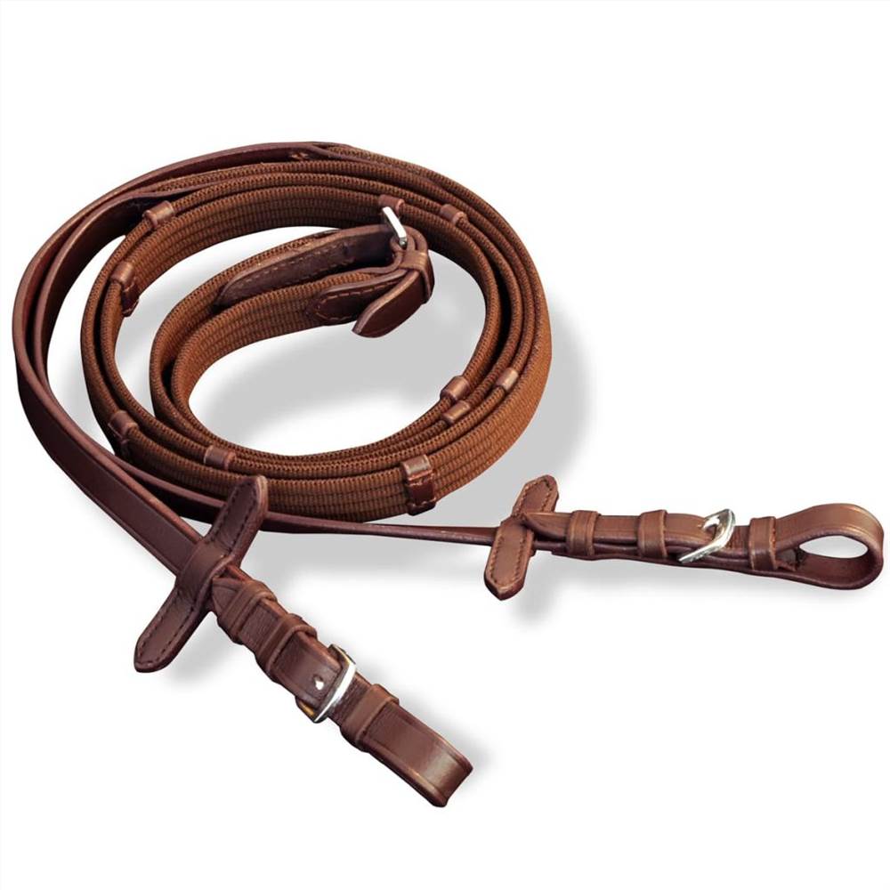 Leather Flash Bridle with Reins and Bit Brown Cob