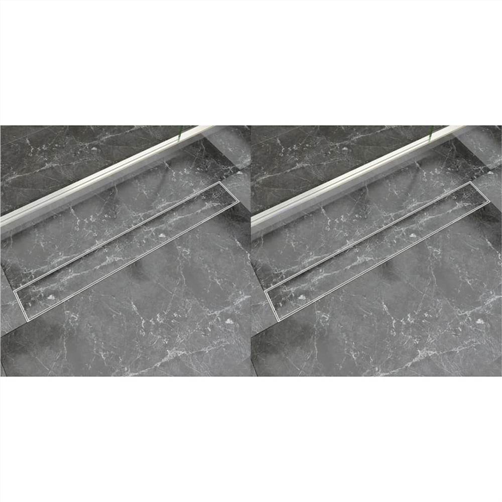 Linear Shower Drain 2 pcs 830x140 mm Stainless Steel