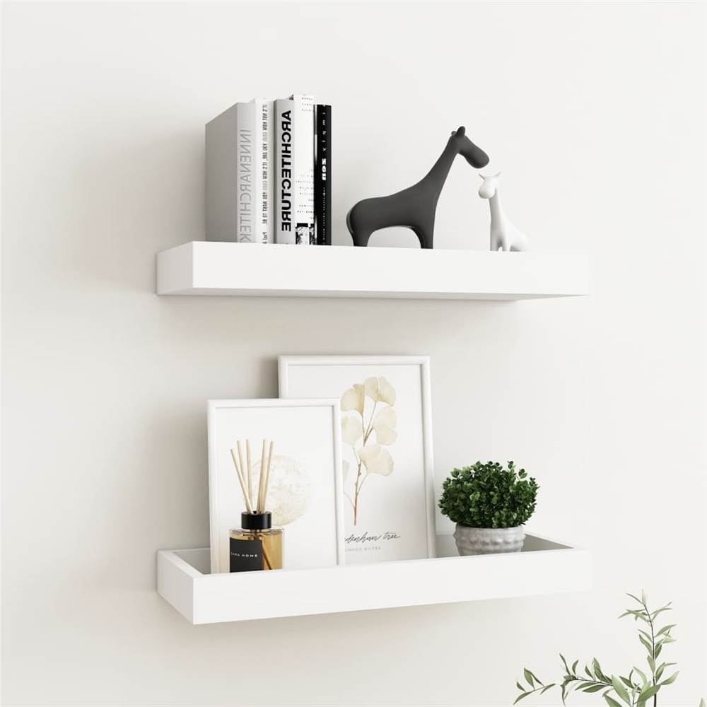 

Loggia Wall Shelves 2 pcs White 40x15x4 cm MDF