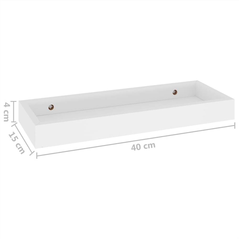 Loggia Wall Shelves 2 pcs White 40x15x4 cm MDF