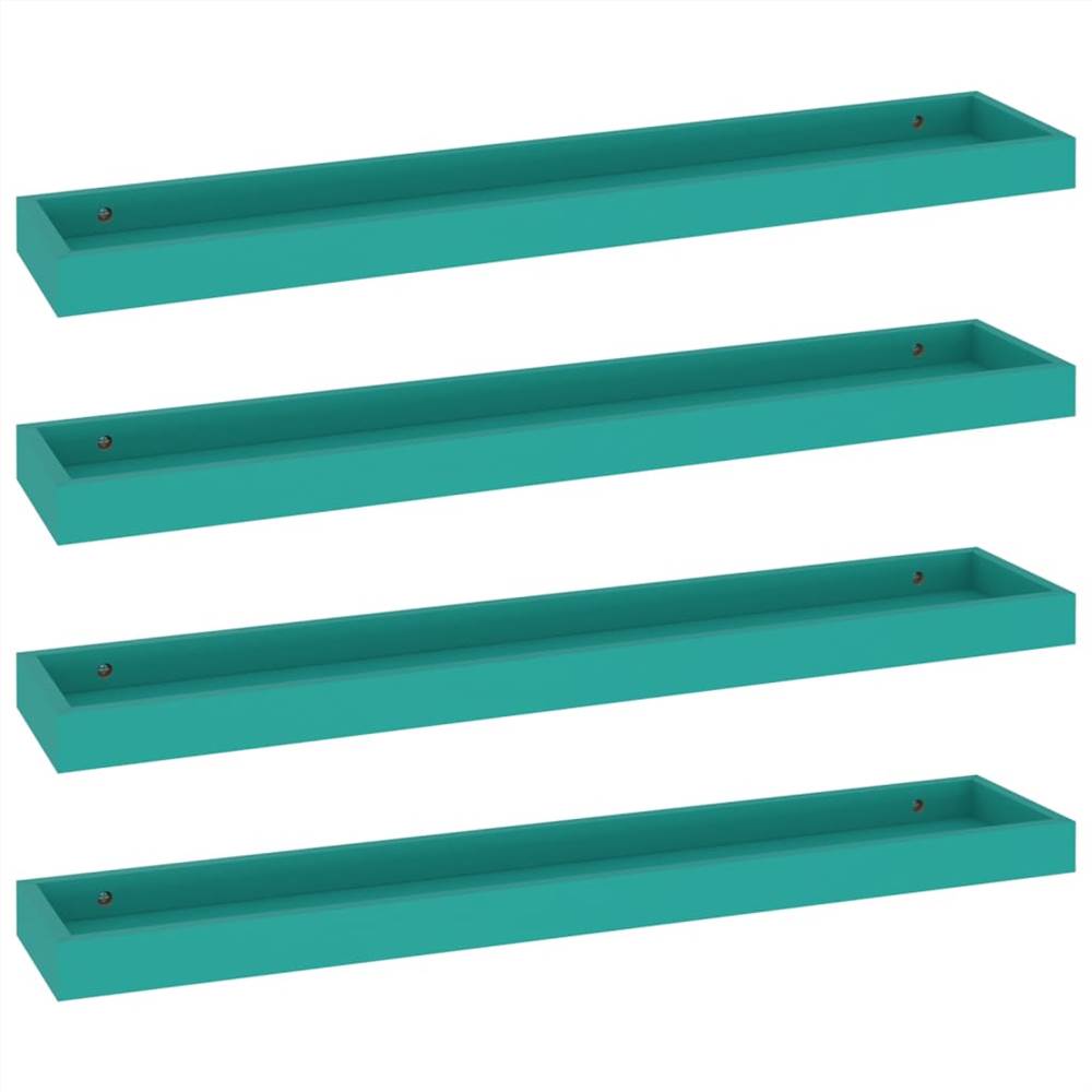 Loggia Wall Shelves 4 pcs Blue 80x15x4 cm MDF