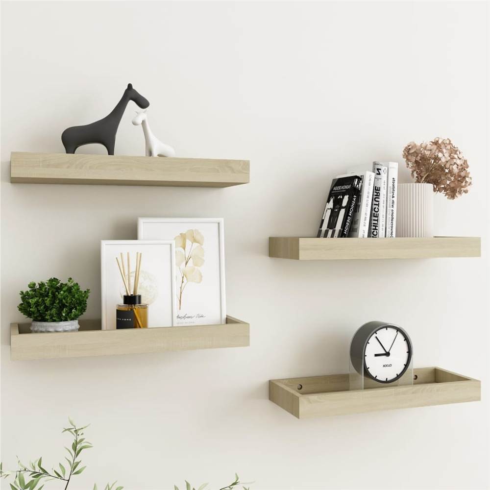 

Loggia Wall Shelves 4 pcs Oak 40x15x4 cm MDF