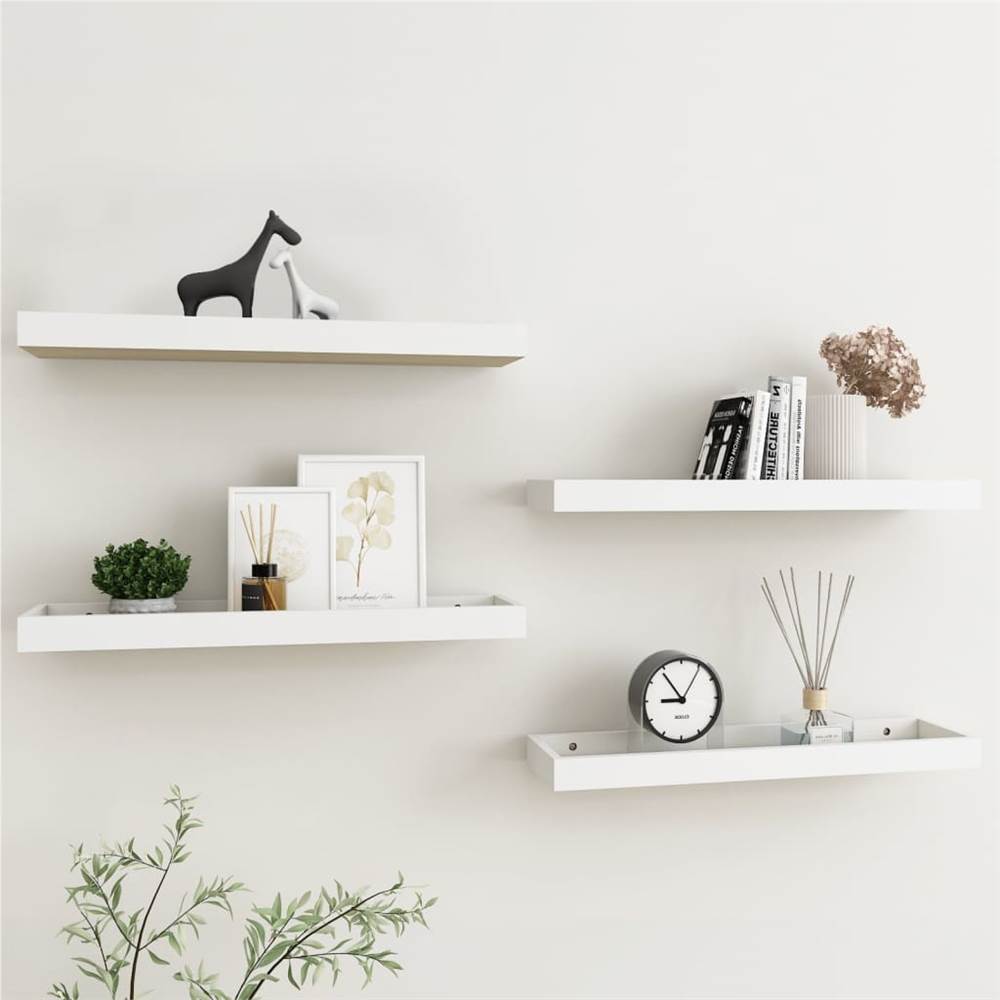 

Loggia Wall Shelves 4 pcs Oak and White 60x15x4 cm MDF