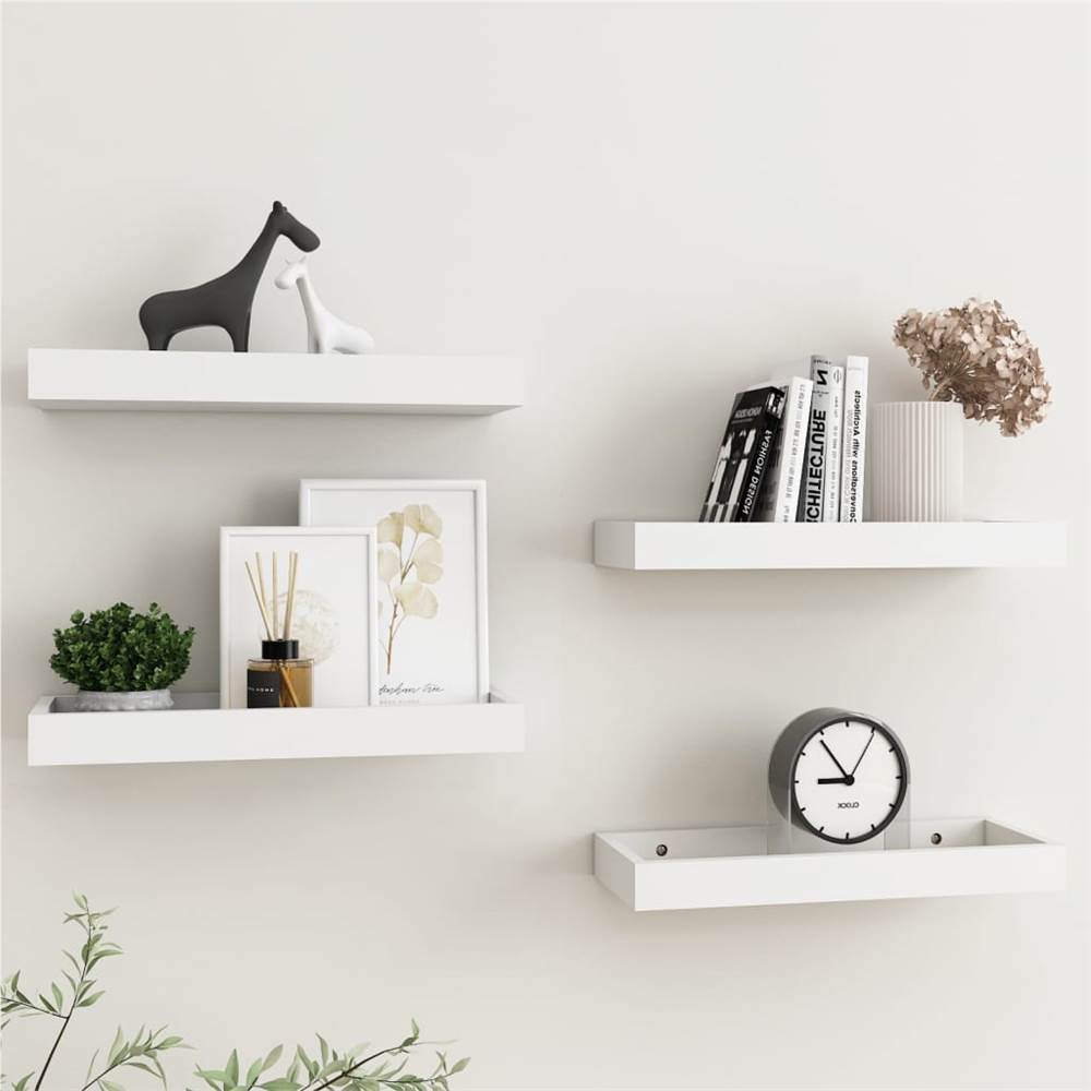 

Loggia Wall Shelves 4 pcs White 40x15x4 cm MDF