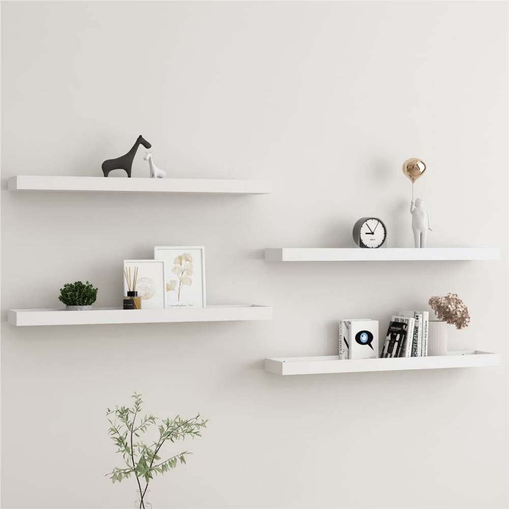 

Loggia Wall Shelves 4 pcs White 80x15x4 cm MDF