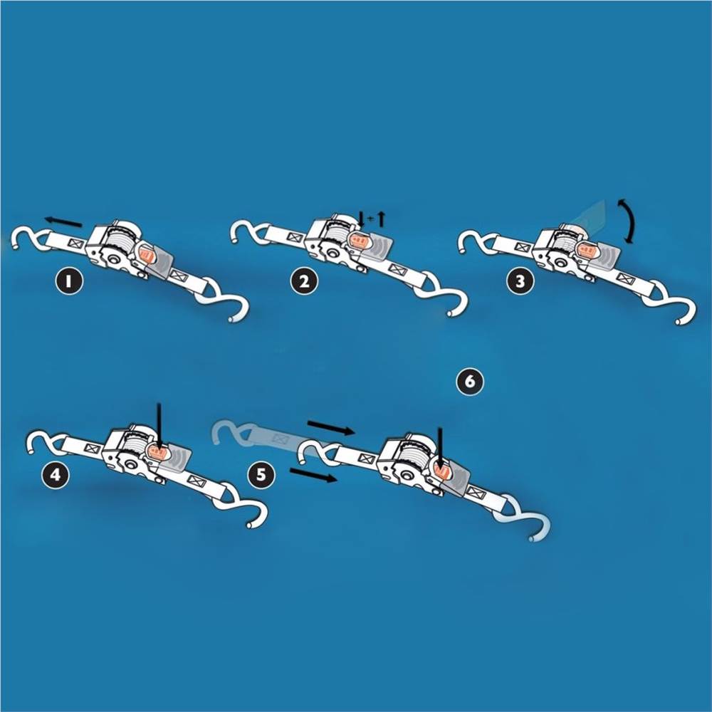 ProPlus Tie Down Strap Ratchet 2 Hooks 180cm 750 Kg Auto-retractable
