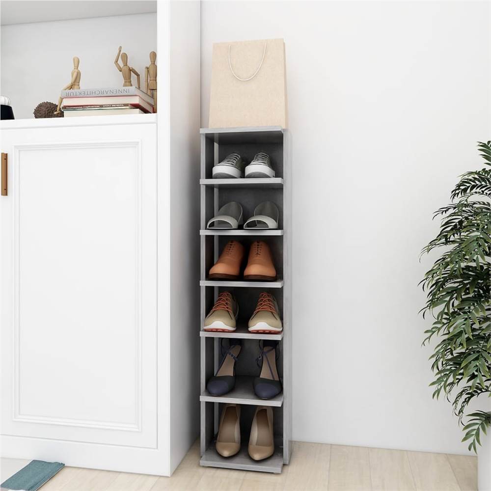 

Shoe Cabinet Concrete Grey 25x27x102 cm Chipboard