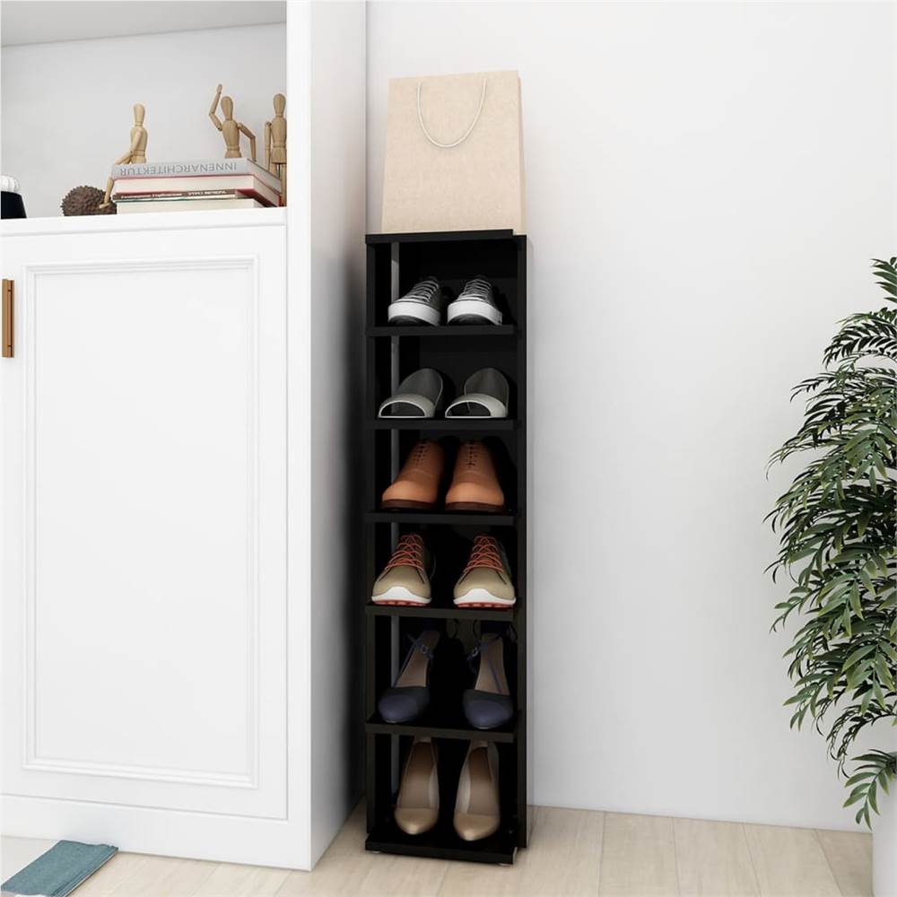 

Shoe Cabinet High Gloss Black 25x27x102 cm Chipboard