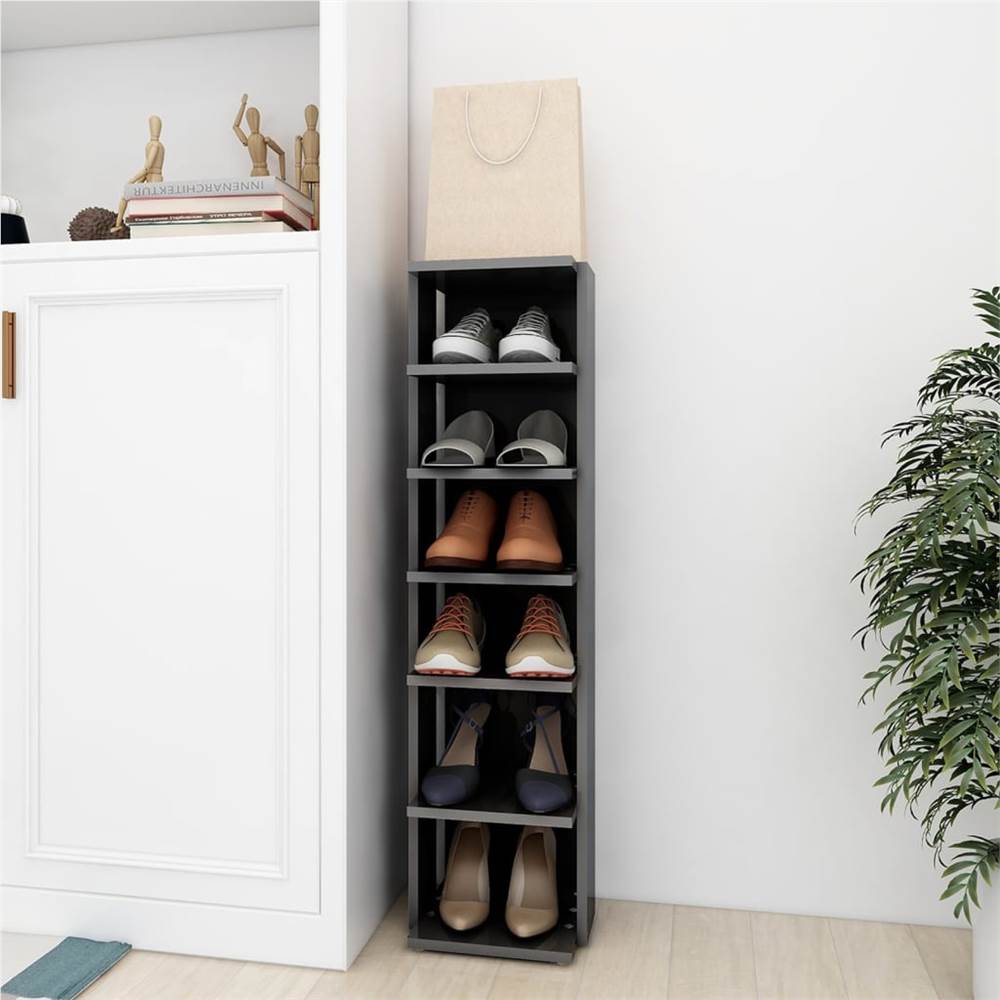 

Shoe Cabinet High Gloss Grey 25x27x102 cm Chipboard